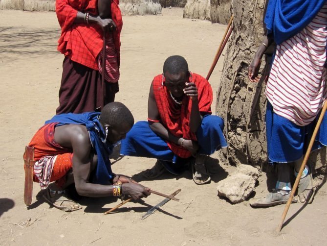 Demonstrating Making Fire masaai